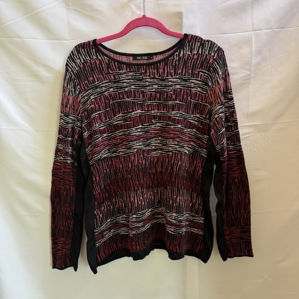 Nic + Zoe Sweater XL Artsy Minimalist Quiet Luxury‎ Career Travel Stretch Preppy